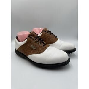 Footjoy eComfort‎ Golf Shoes Woven Saddle Oxfords White Mens 57752 Size 9.5 M